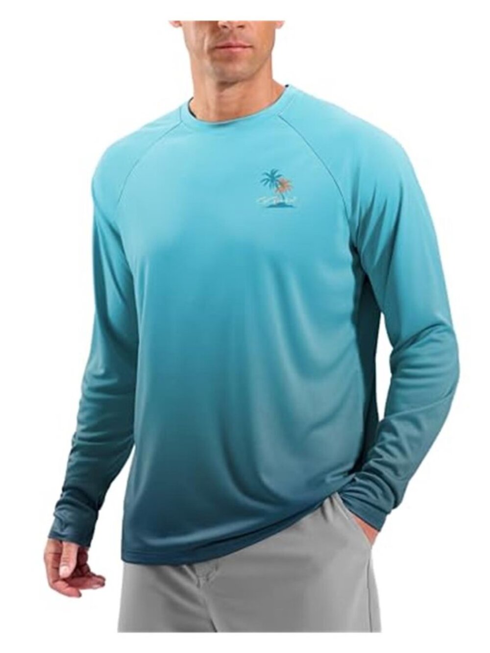 Men's Sun Protection Shirts UPF 50+ Rash Guard Swim Uv Protection - Picture 2 of 6